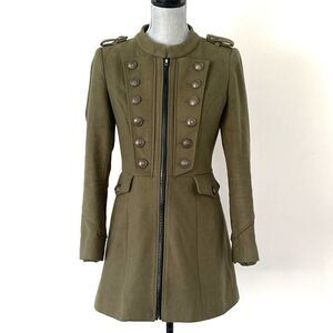 Joe Browns Women's Timeless Edge Khaki Car Coat US 4 Olive Military Boho